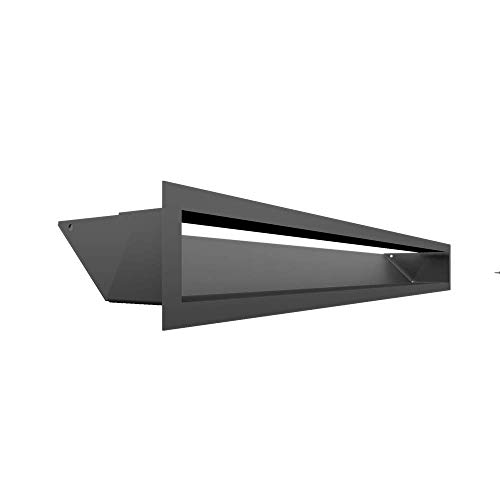 KRATKI Lüftungsgitter Luft | Warmluftgitter 9 x 80 cm | Graphit | Abluftgitter für Kamin Belüftung | Lufteinlass in einem Winkel von 45 Grad | überhitzungbeständig | Ideal für Moderne Innenräumen KRATKI Lüftungsgitter Luft | Warmluftgitter 9 x 80 cm | Graphit | Abluftgitter für Kamin Belüftung | Lufteinlass in einem Winkel von 45 Grad | überhitzungbeständig | Ideal für Moderne Innenräumen von kratki