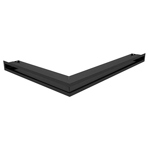 KRATKI Lüftungsgitter Luft | rechtes Eckkamingitter 547 x 766 x 60 mm | Schwarz | Abluftgitter für Kamin Belüftung | Lufteinlass in einem Winkel von 45 Grad | Ideal für Moderne Innenräumen von kratki