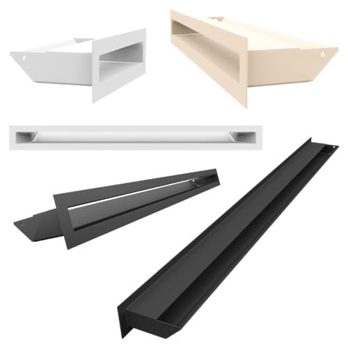 KRATKI Lüftungsgitter Luft | Warmluftgitter 9 x 20 cm | Weiß | Abluftgitter für Kamin Belüftung | Lufteinlass in einem Winkel von 45 Grad | überhitzungbeständig | Ideal für Moderne Innenräumen von kratki