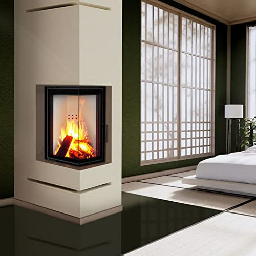 KRATKI Luft Lüftungsgitter für Kamine rechtes Eckgitter mit verdecktem Lufteinlass 45 Grad pulverbeschichteter Stahl 40x80x9cm Ground Slim von kratki