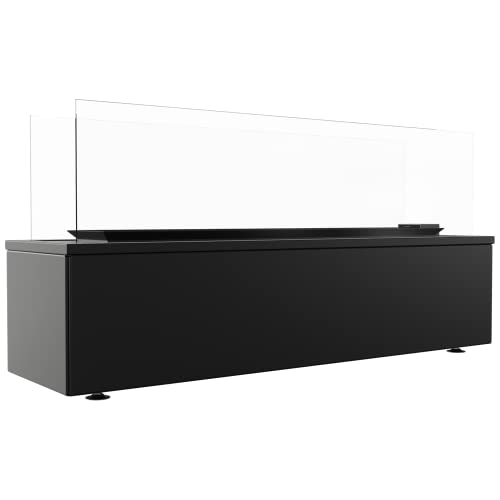 KRATKI Patio Horizontal Outdoor Moderner Gasheizstrahler 17,5 kW Stahl und Glas Design für Gartenterrasse Propangas G31/50mbar Powered Schwarz Automatische Steuerung56,9x118,5cm von kratki