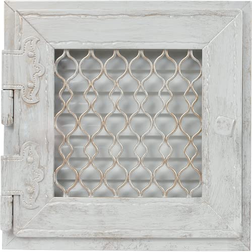 KRATKI Retro-Heißluft-Lüftungsgitter Einzigartiges Design Antike Ästhetik Einfache Installation Höhe 21,5 cm Weiß 21,8 x 21,8 cm von kratki