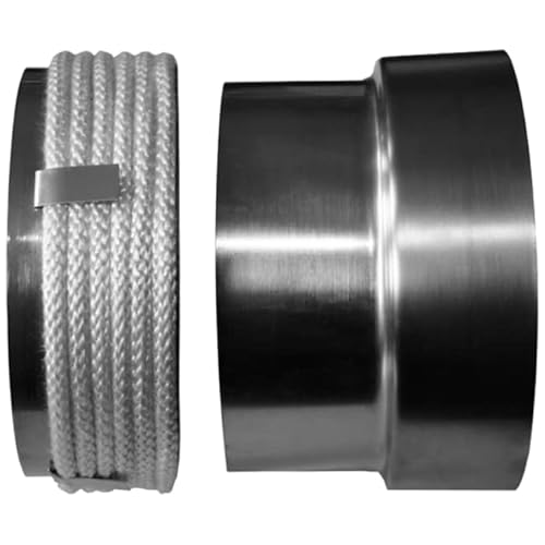 KRATKI Rohrverbinder Adapter für sichere Verbindung zwischen Keramikkamin und Rohr aus 2 mm dickem schwarzem Stahlblech fi 180 von kratki
