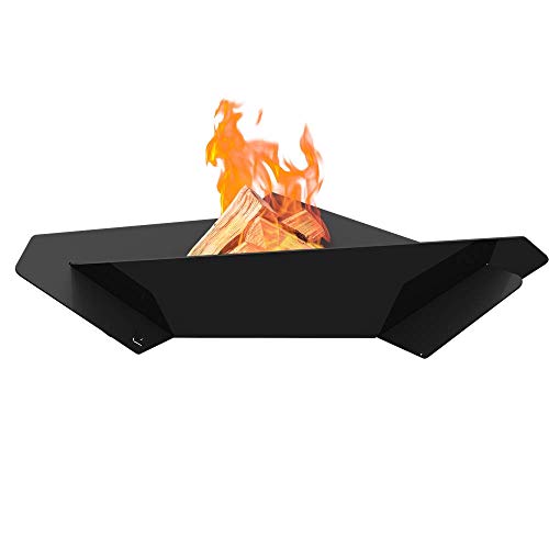 Kratki Fire Triangle Gartenfeuerschale freistehend, asymmetrisch, dreieckig, Gewicht 10,1 kg, Abmessungen B71 x L63,5 x H17 cm, aus robustem, hitzebeständigem Stahl von kratki