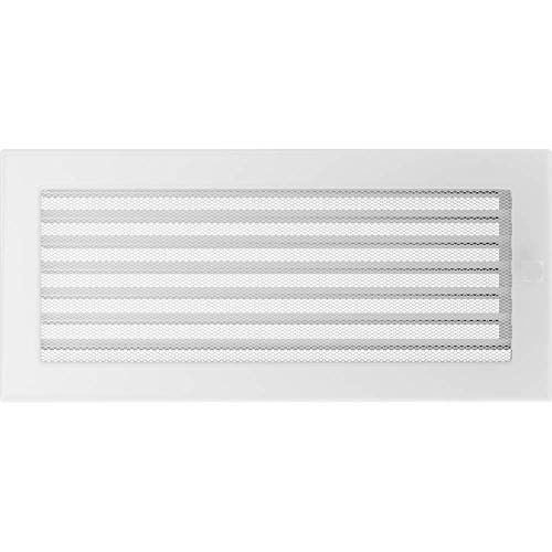 Kratki Lüftungsgitter Kamingitter 17cm x 37cm Weiss mit Jalousien von kratki