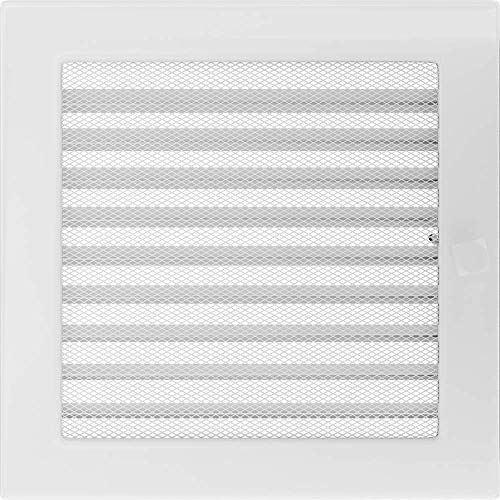 Kratki Lüftungsgitter Kamingitter 22cm x 22cm Weiss mit Jalousien von kratki
