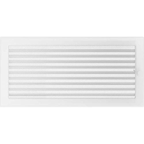 KRATKI Lüftungsgitter mit Jalousien (Lamellen) | 22 x 45 cm | Weiß | Abluftgitter für Kamin Belüftung | mechanisch -und überhitzungbeständig | Für jede Art von Innenraum von kratki
