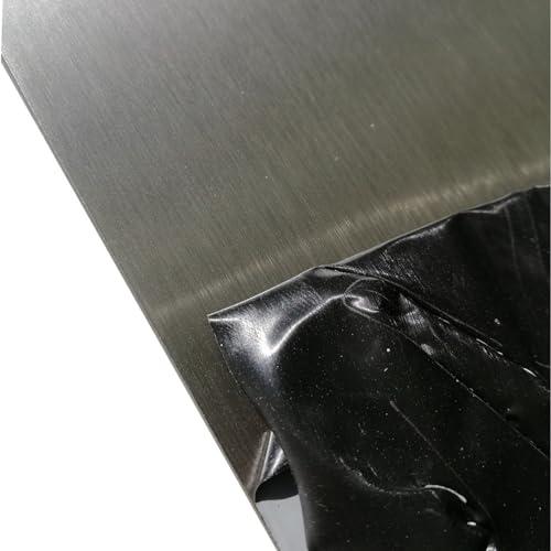 Edelstahlblech, 1500x1000 mm, V2A, K240 geschliffen, 0,8 mm stark, einseitig mit Schutzfolie, Dekoblech, CNS Blech von kreativ-bauen