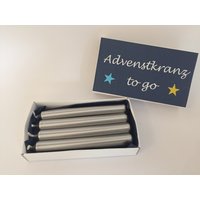 Adventskranz-To-Go, Blau Mit Sternen, Schachtel Ca. 12cm Hoch X 5cm Breit von kreativZWEIsam