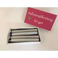 Adventskranz-To-Go, Pink Mit Sternen, Schachtel Ca. 12cm Hoch X 5cm Breit von kreativZWEIsam