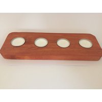 Teelichthalter, Holz Kupfer - Inkl. 4 Teelichter von kreativZWEIsam