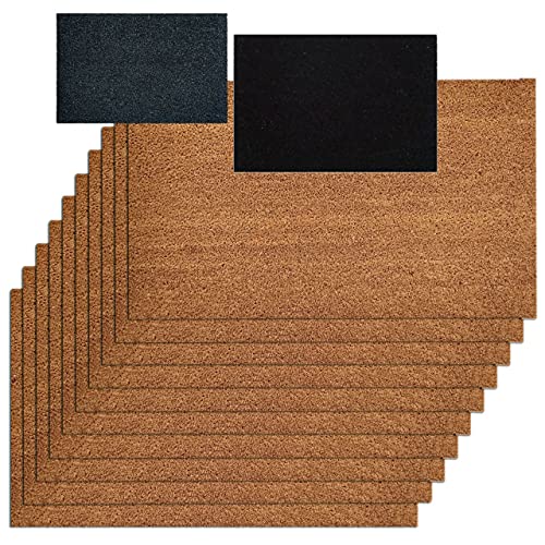 kreatives Wohnen 10er Set Türvorleger Schmutzfangmatte Fußmatte Fußabtreter einfarbig für Haustür 3 Farben 40 x 60 cm Natur Kokosmatte von kreatives Wohnen