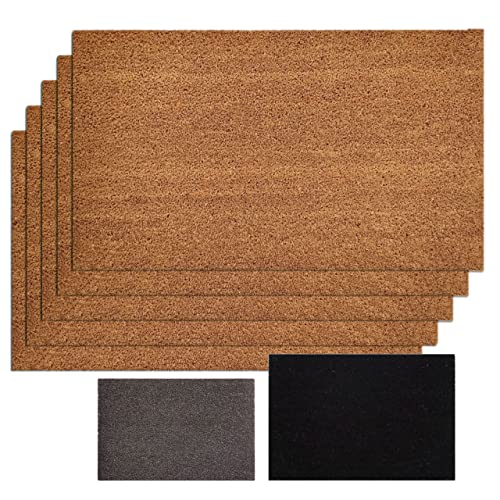 5er Set Türvorleger Schmutzfangmatte Fußmatte Fußabtreter einfarbig für Haustür 3 Farben 80 x 100 cm Natur Kokosmatte von kreatives Wohnen