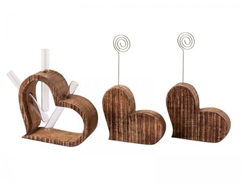 Blumenvase Set 3-teilig Herzen Fotohalter Tischdeko Hochzeitsdeko Mangoholz massiv Fotoständer Blumenvase Set 3-teilig Herzen Fotohalter Tischdeko Hochzeitsdeko Mangoholz massiv Fotoständer von kreatives Wohnen