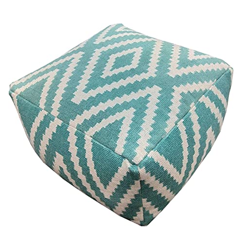 Fußhocker Sitzhocker 55x37x55 cm Pouf Kelim Bodenkissen Peru schwarz Taupe gelb türkis Mint Sitzwürfel von kreatives Wohnen