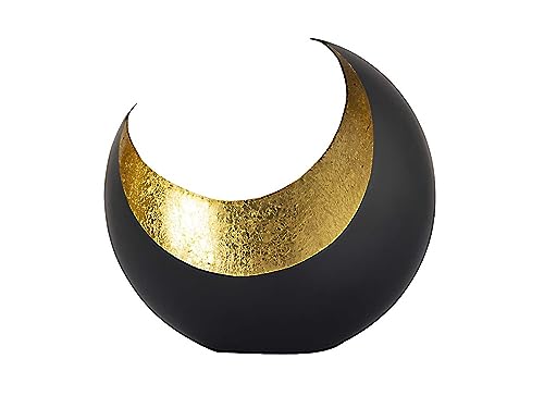Kerzenhalter Teelichthalter Kerzenständer Moon Sichelform schwarz matt innen vergoldet von kreatives Wohnen