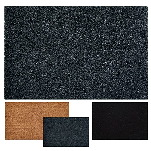 kreatives Wohnen Kokosmatte Schmutzfangmatte Fußmatte Fußabtreter einfarbig für Haustür 3 Farben 40 x 60 cm grau Türvorleger von kreatives Wohnen