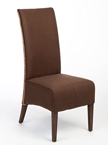 kreatives Wohnen Rattanstuhl Polsterstuhl Esszimmerstuhl Stühle Antonio Polster Wildlederoptik Prairie braun, Holz, Extra breit von kreatives Wohnen