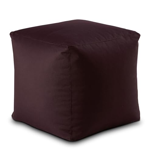 Sitzhocker 45x45x45 cm Fußhocker Fußablage Bodenkissen Bamba formstabil wasserfest rot - Bordeaux Sitzwürfel von kreatives Wohnen
