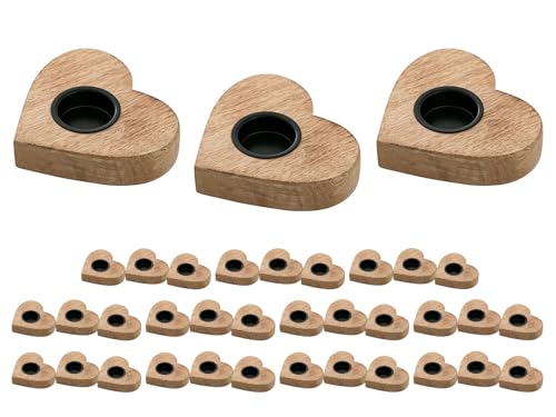 Teelichthalter Masterbox 12x 3er Set Kerzenständer Teelichter 12x11cm Herzilein Mangoholz Teelichthalter Masterbox 12x 3er Set Kerzenständer Teelichter 12x11cm Herzilein Mangoholz von kreatives Wohnen