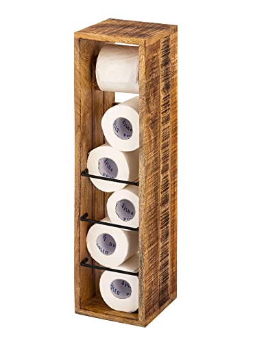 Toilettenpapierständer aus Holz 17 x 17 cm quadratisch Hocker Mangoholz massiv Toilettenpapierhalter von kreatives Wohnen