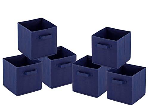 kreatives Wohnen faltbar Faltbox 28x27x27 cm 6er Pack Aufbewahrungskiste quadratisch blau Aufbewahrungsboxen von kreatives Wohnen