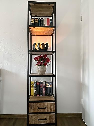 kreatives Wohnen Bücherregal Stand Regal Bücherbord 40x180x40 cm mit Schubladen Liverpool Metall-Gestell schwarz kreatives Wohnen Bücherregal Stand Regal Bücherbord 40x180x40 cm mit Schubladen Liverpool Metall-Gestell schwarz von kreatives Wohnen