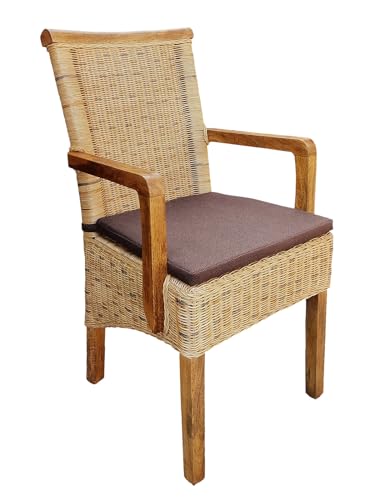 kreatives Wohnen Esszimmerstuhl Rattanstuhl mit Armlehnen Tabacco Perth Korbstuhl Rattan Sessel nachhaltig mit Sitzkissen kreatives Wohnen Esszimmerstuhl Rattanstuhl mit Armlehnen Tabacco Perth Korbstuhl Rattan Sessel nachhaltig mit Sitzkissen von kreatives Wohnen