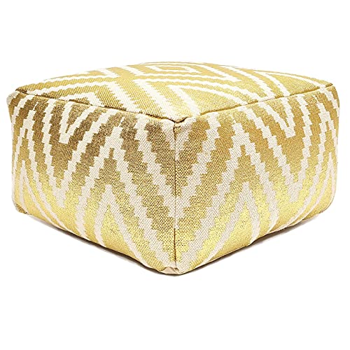 kreatives Wohnen Fußhocker Sitzhocker 55x37x55 cm Pouf Kelim Bodenkissen Peru schwarz Taupe gelb türkis metallic Gold Sitzwürfel von kreatives Wohnen