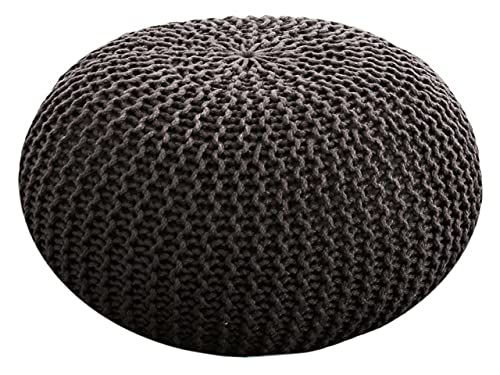 kreatives Wohnen Pouf Sitzpouf Strickhocker Strickpuff Ø 55 cm Innen & Außen waschbar Brillante Farben! braun - Mocca Premium von kreatives Wohnen