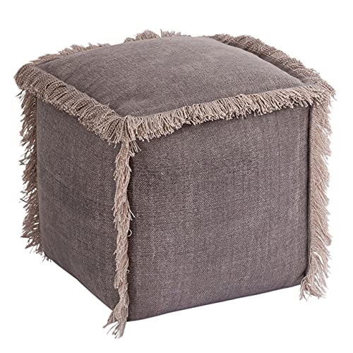 kreatives Wohnen Sitzpouf 40x40x40 cm Sitzwürfel Sitzpuff Bodenkissen Fußhocker Stonewashed-Optik hellgrau Sitzhocker von kreatives Wohnen