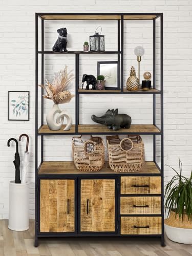 kreatives Wohnen Standregal Bücherregal Regal 98x190x36cm Liverpool Metall-Gestell von kreatives Wohnen