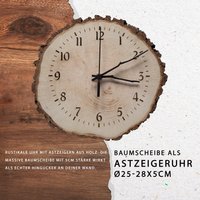 Rustikale Holzuhr Aus Echter Baumscheibe - Astzeigeruhr Ø25-28cm Handgemachte Wanduhr Naturholz Unikat Wanddeko Holz Rustikale Holzuhr Aus Echter Baumscheibe - Astzeigeruhr Ø25-28cm Handgemachte Wanduhr Naturholz Unikat Wanddeko Holz von kreativmiller