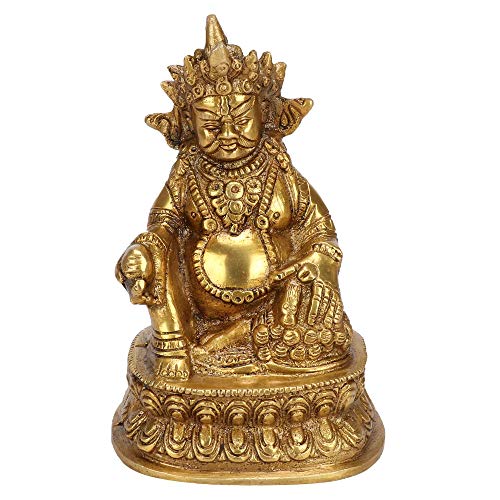Idol Lord Kuber Kuvera Reichtum Hindu-Gott Kubera Statue Murti für Wohlstand Geld Heimdekor Spindsafe Tijori von krisha krafts