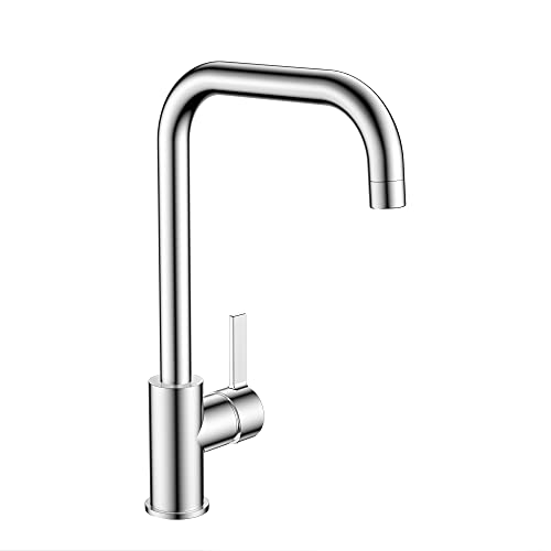 Krobec Messing Küchenarmatur 360 ° drehbar,Einhebelmischer Kalt- und Heißwasser erhältlich, Luxury Messing Chrom Wasserhahn Küche mit, Spültischarmatur mit. von krobec