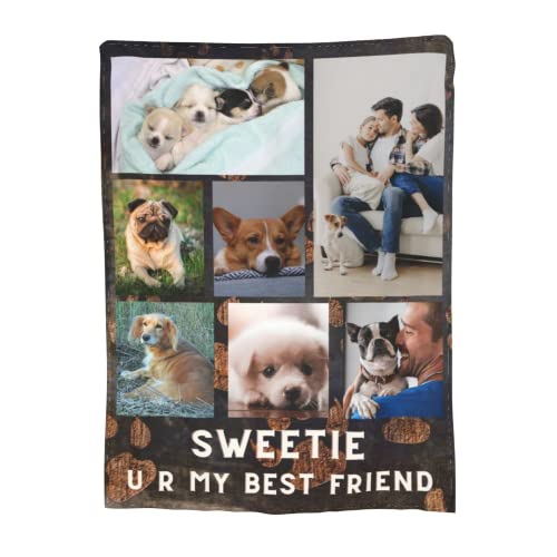 krui Personalisierte Fotodecke Fotocollage Benutzerdefinierte Decke Camping Weiche Günstige Decke Sofa Benutzerdefinierte Decke Haustier Fotoanpassung (39 * 47in 80x120cm) von krui