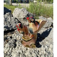 Natürlicher Gelber Aventurin Stein Malerei Paar Vogel Figur - 1052 Gms von krystalmartusa