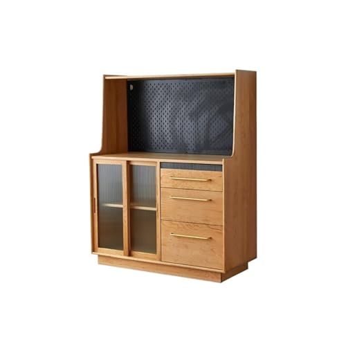 Küchenvorratsschrank 140x45x140cm Massivholz-Küchentisch, Moderne Schüsseln Und Essstäbchen for Das Wohnzimmer, Geschirrschrank, Geeignet for Restaurants, Wohnungen Buffetschrank Mit Stauraum von ksjdieunf