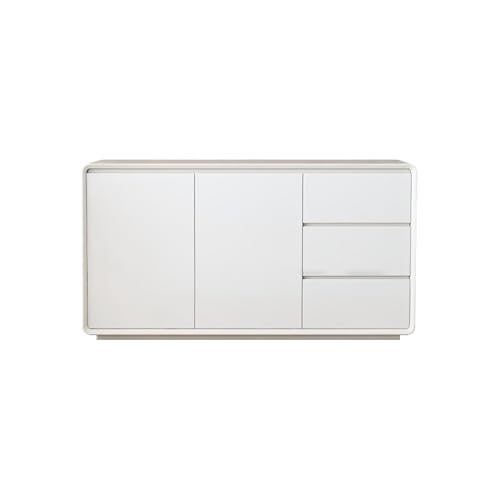 Küchenvorratsschrank ​150cm Haushalts Weißer Holz Dieletisch, Moderner Wohnzimmer Aufbewahrungsschrank für Zuhause, Minimalistische Möbel Geeignet für Küchen und Esszimmer​ Buffetschrank Mit Stauraum von ksjdieunf