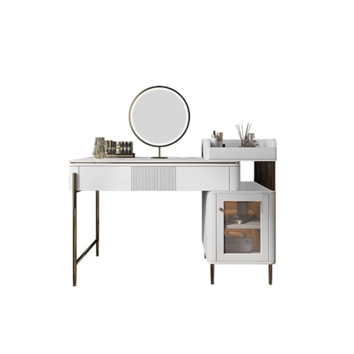 Schminktisch Ausziehbarer Schminktisch aus Schiefer, for Schlafzimmer, Gästetoilette mit Schubladen, Schminkspiegel, Seitenschrank, Schreibtisch Waschtisch Zum Anziehen von ksjdieunf