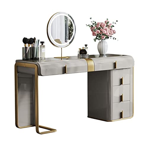 Schminktisch Kommode und Schrank in einem Kombinationsschlafzimmer Einfacher Schminktisch mit Schubladen beleuchtetem Spiegel Waschtisch Zum Anziehen(1.2) von ksjdieunf