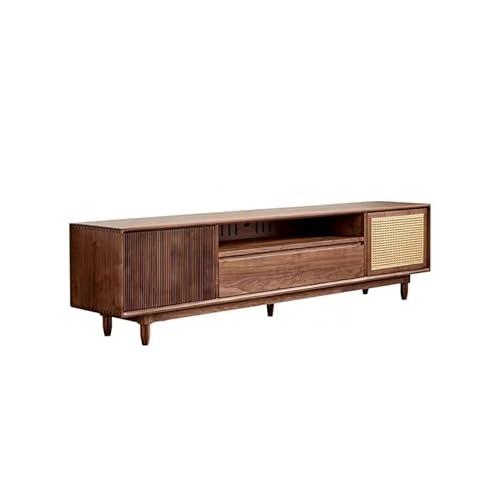 ksjdieunf Kabinett 180x40x54cm Walnuss Country Entertainment Center, Retro Massivholz Standtisch, Wohnzimmer Aufbewahrungsmöbel Moderner TV-Schrank von ksjdieunf