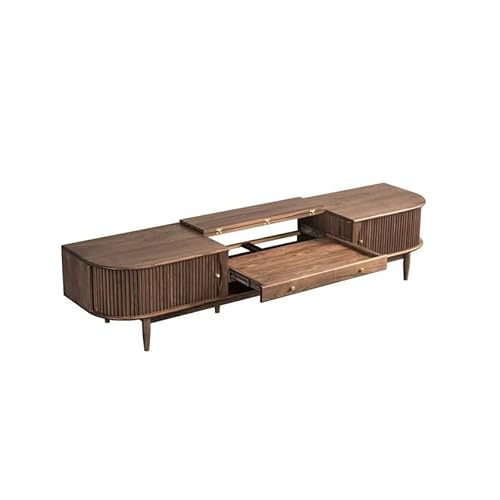 ksjdieunf Kabinett 180x45x55cm Walnuss TV-Entertainment-Center, einziehbarer einfacher Wohnzimmer-Aufbewahrungstisch, Aufbewahrungsmöbel Moderner TV-Schrank von ksjdieunf
