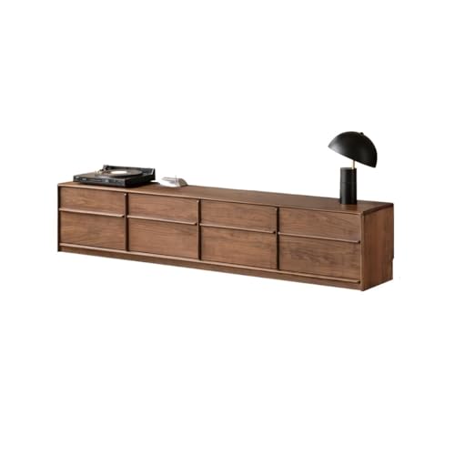 ksjdieunf Kabinett 200cm Massivholz Bauernhaus Wohnzimmer Bodenschrank, Haushalts Walnuss Farbe Lagerungsmöbel, Auch Geeignet für Hotel, usw Moderner TV-Schrank von ksjdieunf
