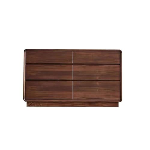 ksjdieunf Küchenvorratsschrank 120x40x70cm Walnuss Sechs-Gitter-Schublade Massivholz Aufbewahrungstisch, Moderner Wohnzimmer Schlafzimmer Schreibtisch Aufbewahrungsschrank Buffetschrank Mit Stauraum von ksjdieunf