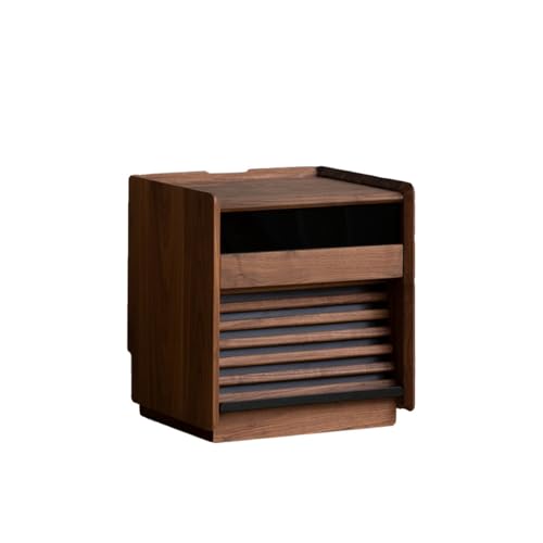 ksjdieunf Schlafzimmermöbel ​​45×40×49cm Landhausstil Nussbaum Nachttisch für Schlafzimmer, Modernes Haushalts Ablagetisch, Geeignet für Hotels und Wohnzimmer​ Beistelltische Schlafzimmer von ksjdieunf
