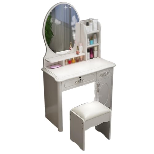 ksjdieunf Schminktisch Frisiertisch im europäischen Stil, Kleiner for Schlafzimmer, Leichter Luxus-Frisiertisch mit Spiegel Waschtisch Zum Anziehen von ksjdieunf