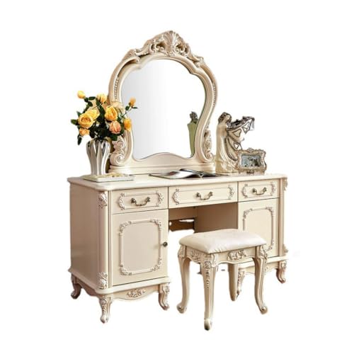 ksjdieunf Schminktisch Haushaltskommode, Schlafzimmer, mit Schminkspiegel, Schminktisch, 1,4 m großer, moderner Waschtisch Zum Anziehen ksjdieunf Schminktisch Haushaltskommode, Schlafzimmer, mit Schminkspiegel, Schminktisch, 1,4 m großer, moderner Waschtisch Zum Anziehen von ksjdieunf