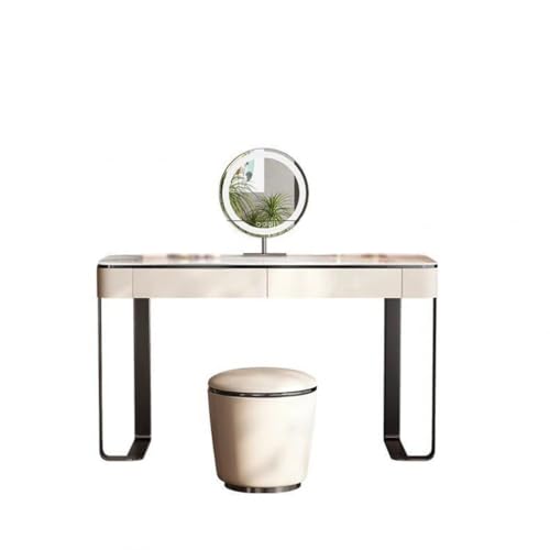 ksjdieunf Schminktisch Italienischer Leichter Luxus-Frisiertisch aus Massivholz, Frisiertisch for kleine Wohnungen, Rockboard Waschtisch Zum Anziehen von ksjdieunf