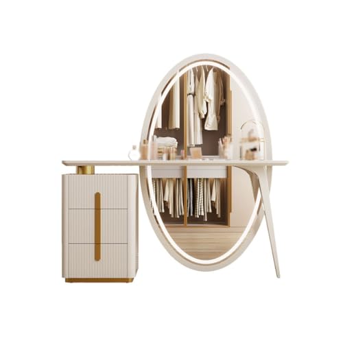 ksjdieunf Schminktisch Kommode aus massivem Holz, Moderne Hauptschlafzimmer-Schreibtischkommode, integrierter Ganzkörper-Schminkspiegel mit seitlichem Schrank-Schminktisch Waschtisch Zum Anziehen ksjdieunf Schminktisch Kommode aus massivem Holz, Moderne Hauptschlafzimmer-Schreibtischkommode, integrierter Ganzkörper-Schminkspiegel mit seitlichem Schrank-Schminktisch Waschtisch Zum Anziehen von ksjdieunf